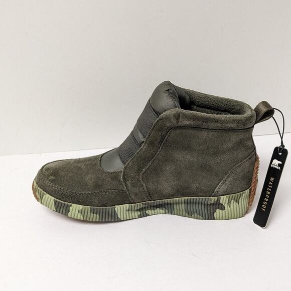 Sorel Out N About Plus Mid Booties, Green Suede, Women's 6 M - Picture 3 of 7